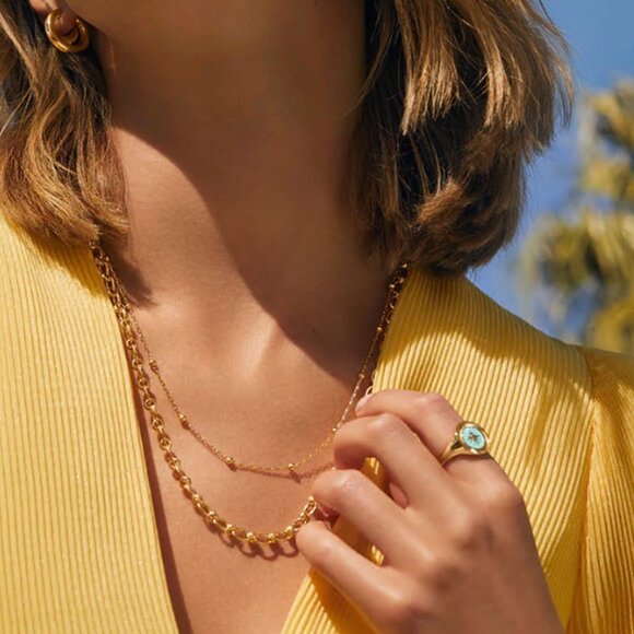 GORJANA 18k Gold Plated Ace Necklace - Picture 1 of 7